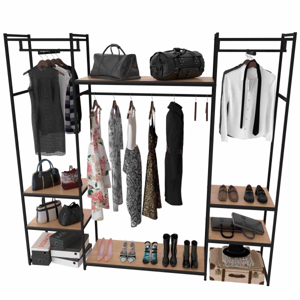 stellazh-metallicheskij-dlya-odezhdy-v-stile-loft-220x233x45sm-s-polkami-cveta-dub-sonoma