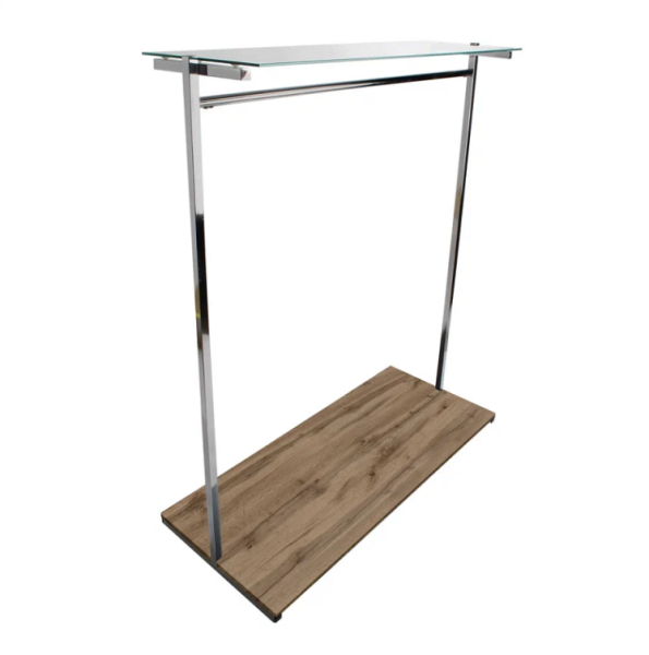 WG-012 (дуб вотан) Вешало-Стойка Wood&Glass полка ЛДСП и стекло