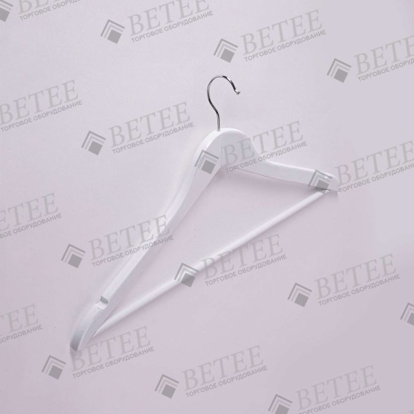 вешалка-деревянная-с-перекладиной-белая-L-450мм-C30NW