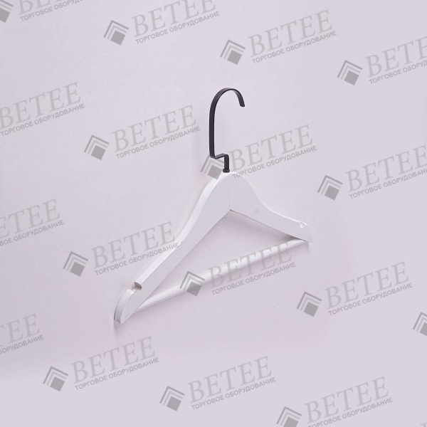 вешалка-детская-деревянная-белая-с-черным-крючком-с-перекладиной-320мм-3205Ч