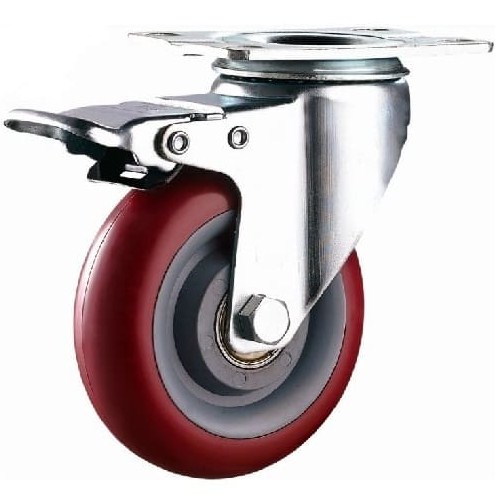 koleso-bolshegruznoe-poliuretanovoe-povorotnoe-s-tormozom-polipropilen-krasnyj-75mm-medium