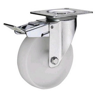 Колесо нейлоновое поворотное с тормозом D=160мм (Арт.1123160)