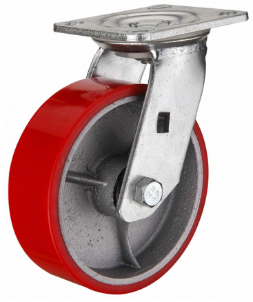 Колесо большегрузное полиуретановое поворотное D=125мм (Арт.1043125)