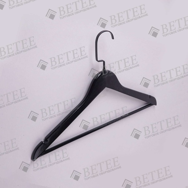 plechiki-dlya-odezhdy-iz-dereva-s-perekladinoj-L450mm-cvet-chernyj