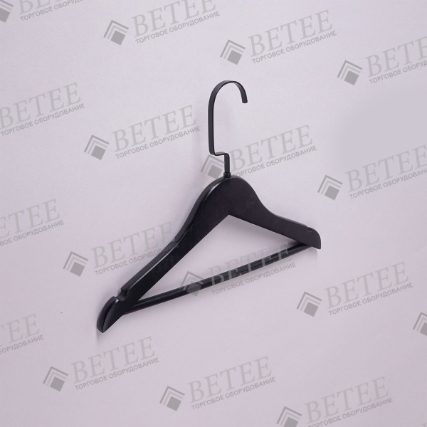 veshalka-detskaya-derevyannaya-chernaya-s-perekladinoj-320mm-s-chernym-kryuchkom-3206-ch