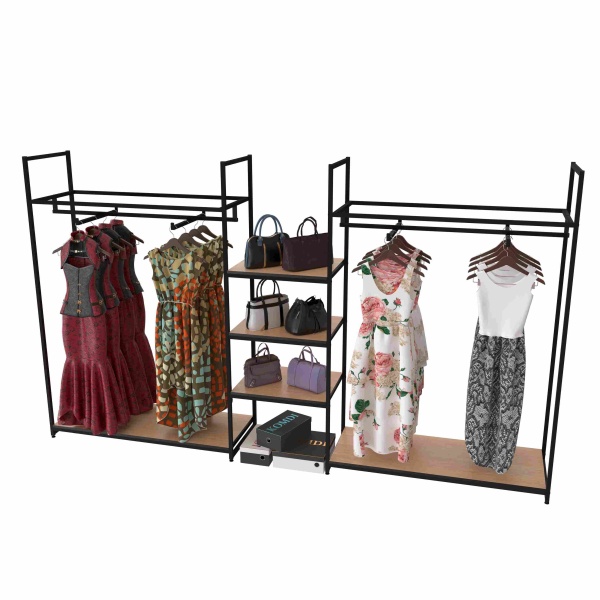 stellazh-chernyj-metallicheskij-v-stile-loft-170x293x45sm-dlya-odezhdy-kd1706