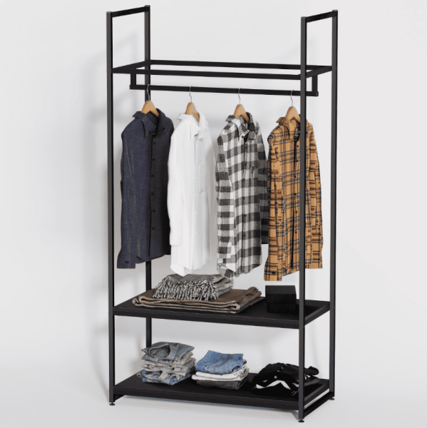 stellazh-metallicheskij-loft-dlya-odezhdy-s-chernymi-polkami-ldsp-170x89x45sm