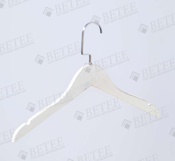 вешалка-для-одежды-из-дерева-L 380мм-толщ11мм-цвет-бнлый-AL1-5