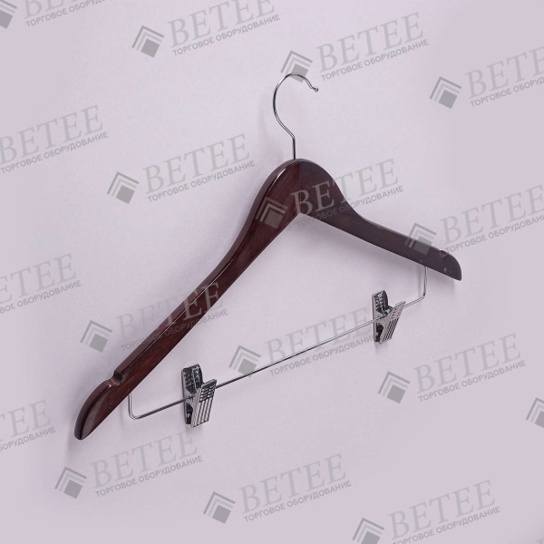 вешалка-для-одежды-деревянная-с-зажимами-450мм-цвет-темное-дерево-А66