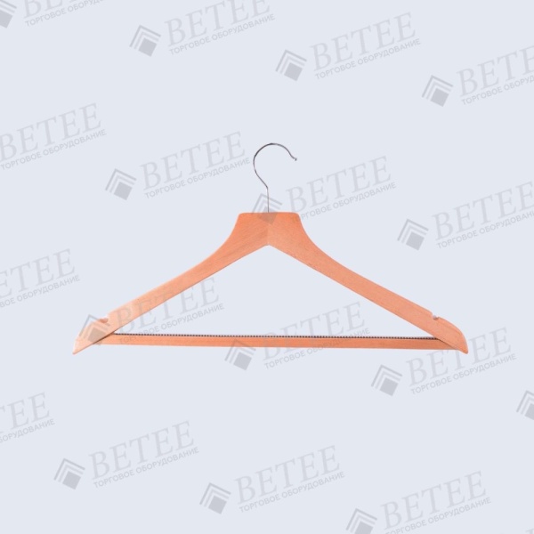 вешалка-деревянная-для-одежды-с-перекладиной-L450мм-светлое-дерево-WS010-01