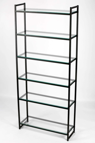 книжный-стеллаж-лофт-со-стеклянными-полками-205x89x30см-ПС2009Ч_02