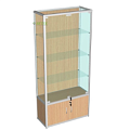 Витрины из алюминиевого профиля в цвете бук