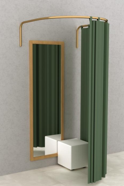 5МРC Кабина примерочная угловая, 1000х1000х325Н мм, золото